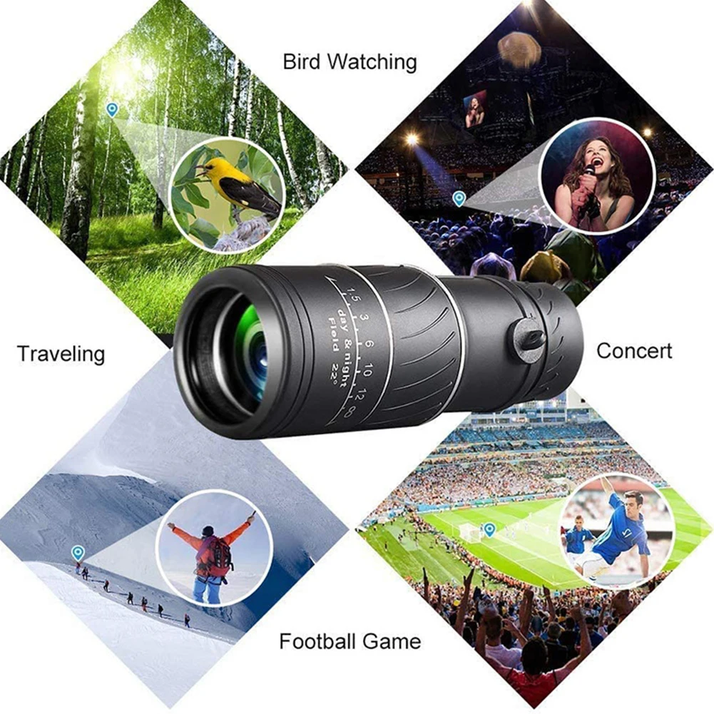 40X60 HD Optics BAK4 Telescope Night Vision Monocular Portable High Power For Hunting Bird Watching Holiday Gift | Инструменты