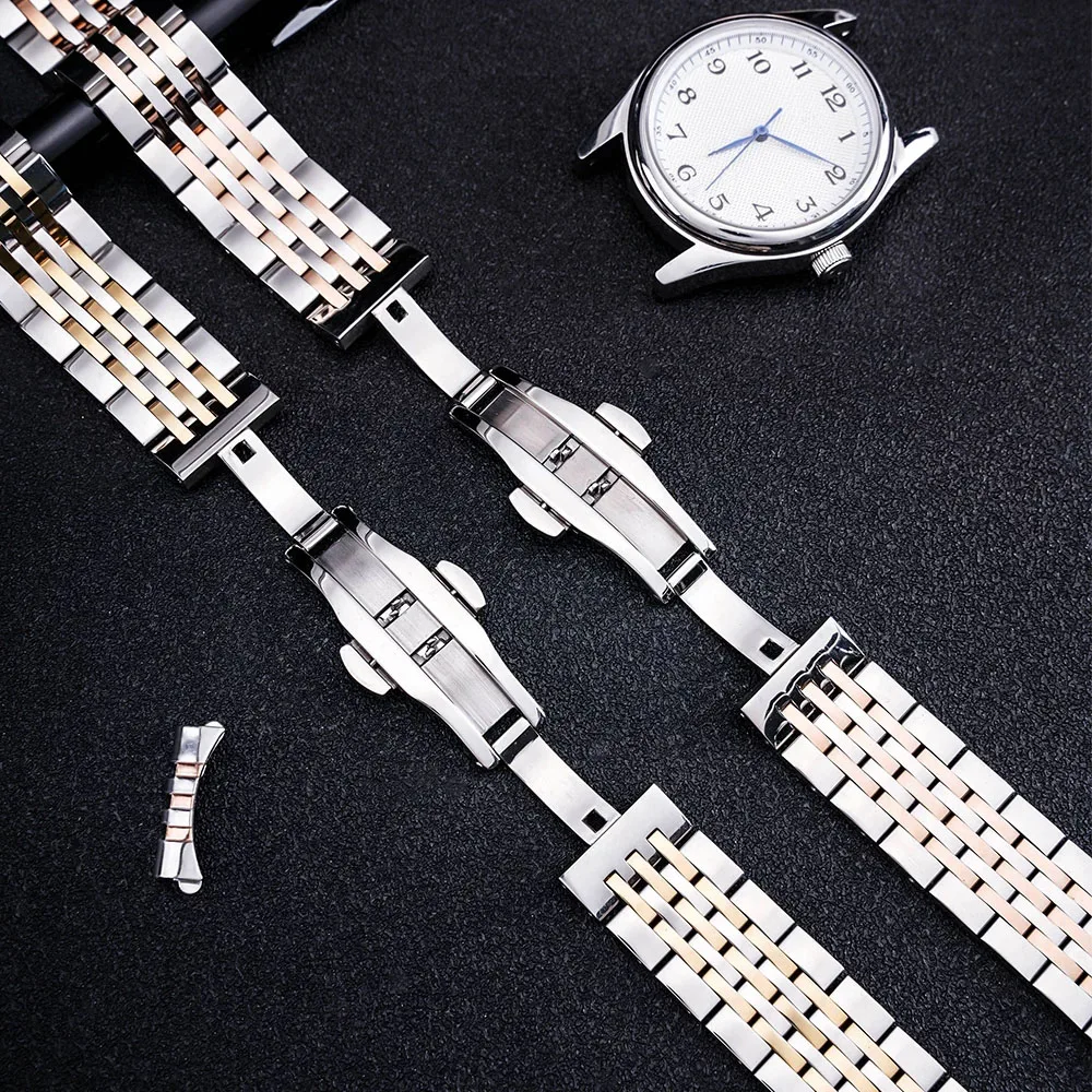 Stainless Steel Metal Watchband Bracelet 12mm 14mm 16mm 18mm 20mm 22mm Suitable for IWC Tissot Watches Strap Watch Accessories