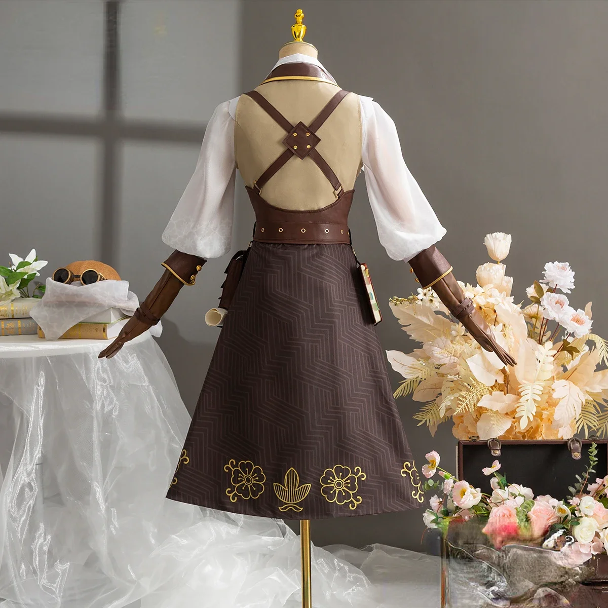 Костюм Для Косплея Melly Plinius Ферментмолог Кожаный Наряд С V-образным Вырезом Платье