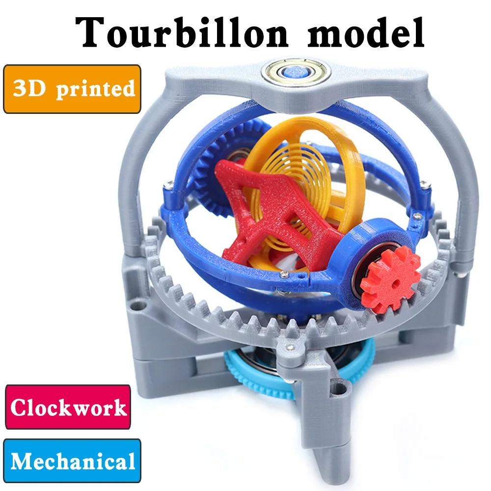 Three axes Tourbillon model Mechanical structure of clocks 3D printed scientific Creative decompression toys Teaching equipment