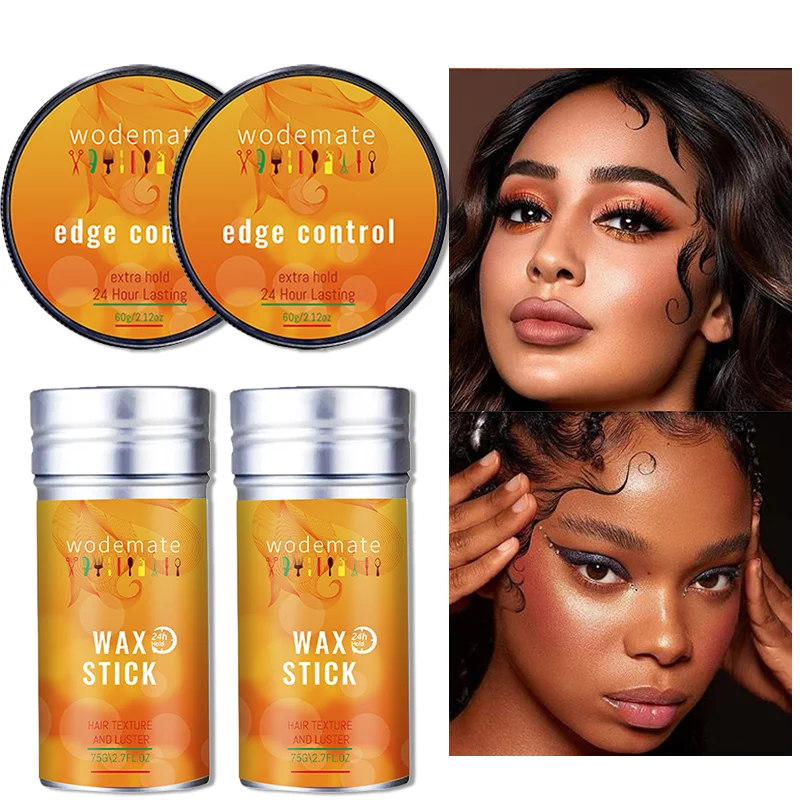 Stick Di Cera Per Capelli Per Parrucche Controllo Del Bordo Non Grasso Stick Slick Strong Hold Styling Wax + Edge Tamer Con Pennello Gel Per Capelli P