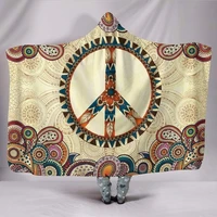 hooded blanket hippie peace mandala yoga meditation hindu indian hippie festival gypsie lotus chakra trippy colorful thro