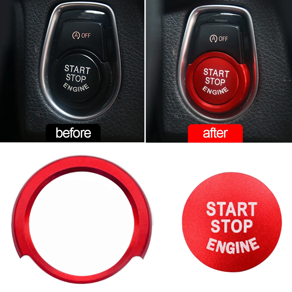 

For BMW 1 2 3 4 Series X1 F48 F20 F21 F30 F32 F33 F34 F36 F45 F46 Car Engine Start Button Stickers Ignition Key Ring Trim Cover
