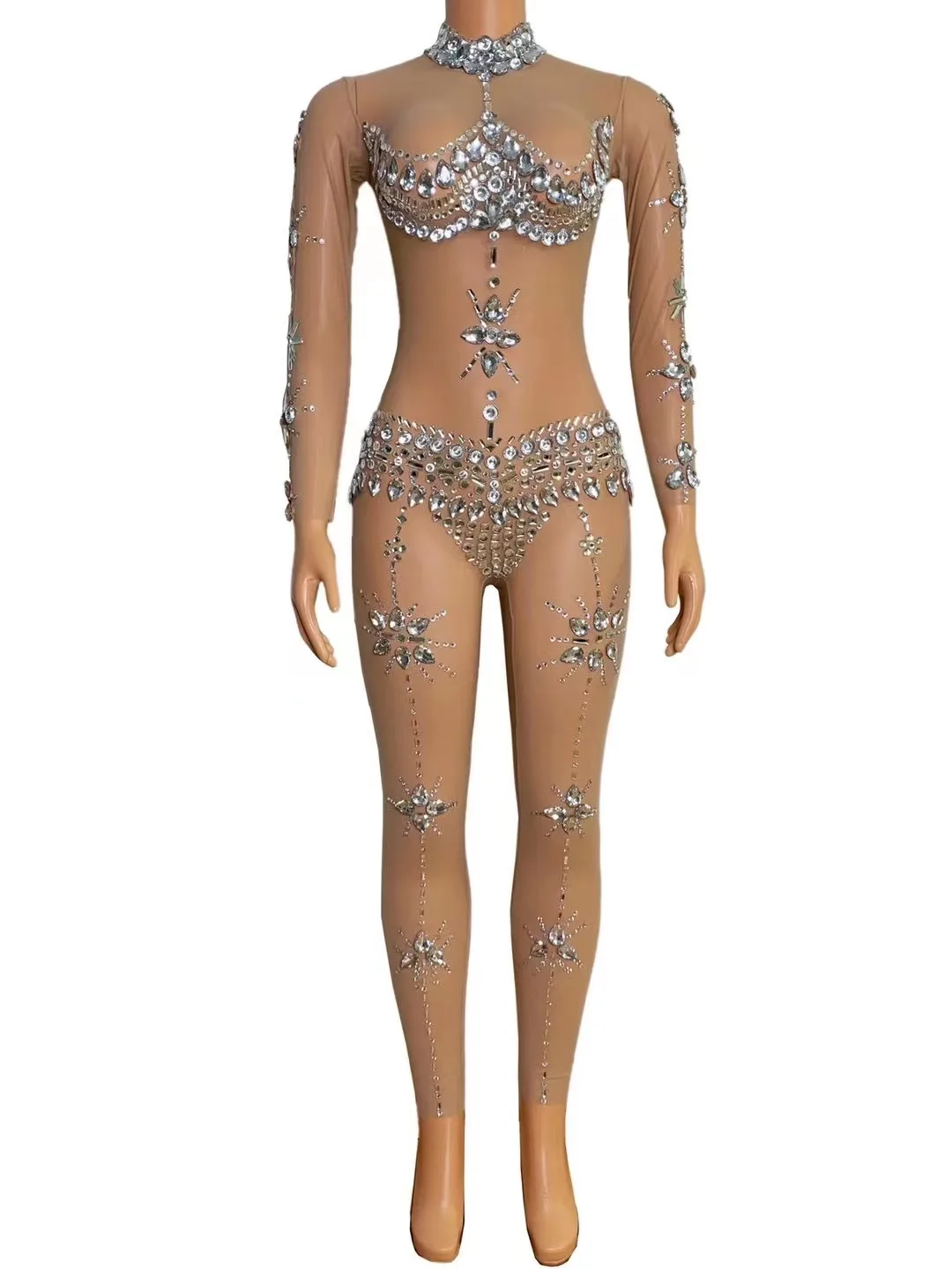 

SexySparklyCrystalsTransparentJumpsuitWomenDancerShowCelebrateSexy OutfitPromDJDSBarBirthdayStonesDanceBodysuit