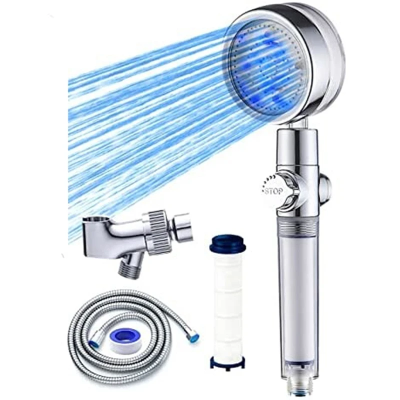 

Shower Head,Color Changing Shower Head With Handheld,High Pressure Shower Head With Hose Base,Water Saving Shower Head