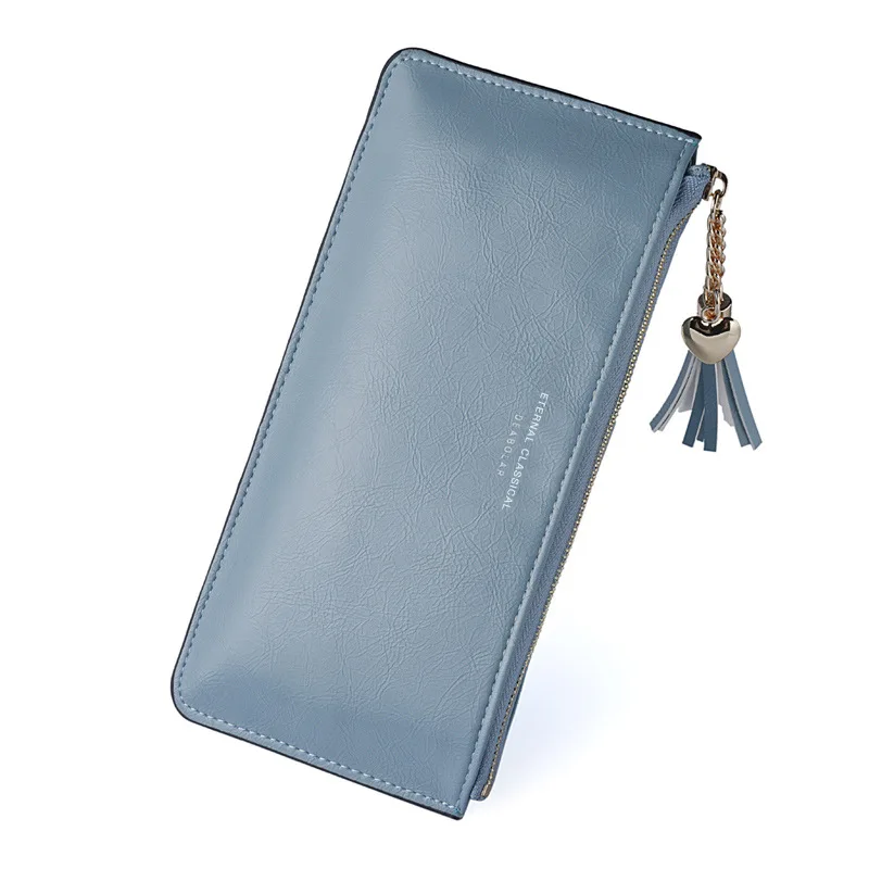 

New Ladies Long Wallet Female Clutch Phone Bag Ultra-thin Bright Leather Sweet Pu Money Clip