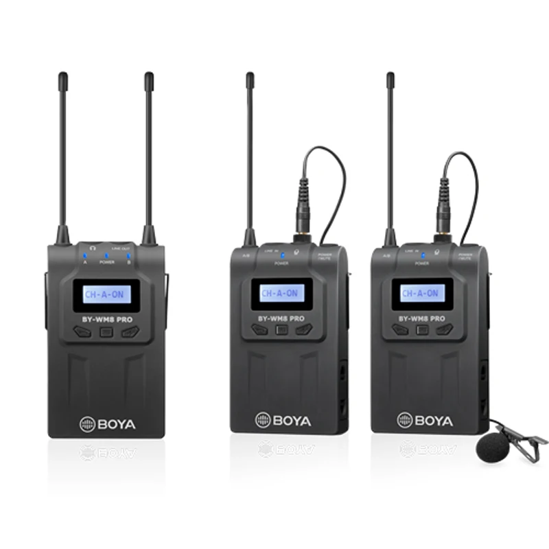 

BOYA BY-WM8 Pro-K2 UHF Dual-Channel Professional Lavalier Wireless Microphone System for Vlogging Live Streaming Broadcast