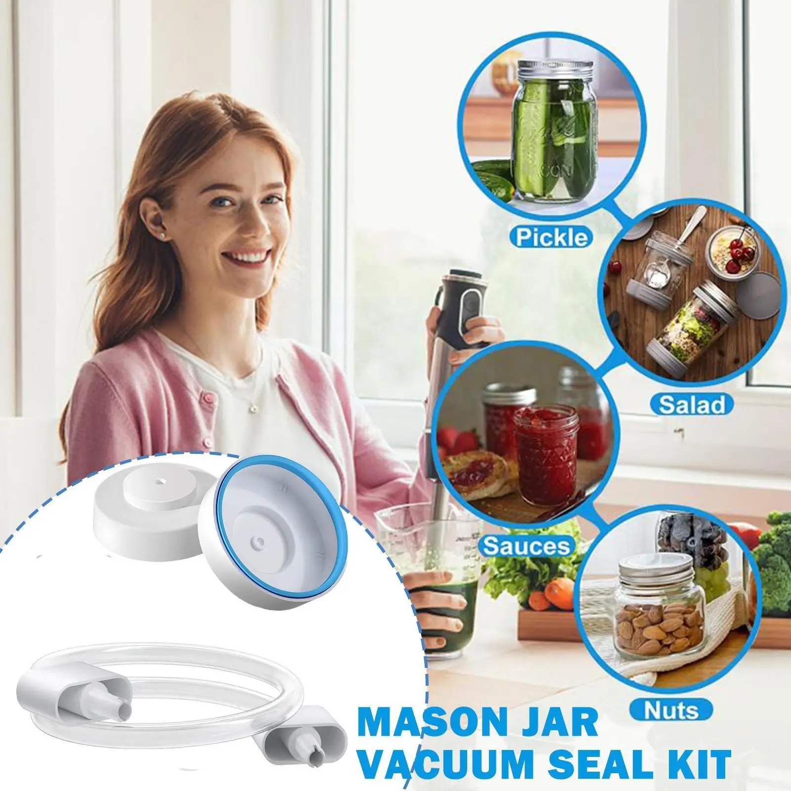 

Набор для вакуумной упаковки Mason Jar, устройство для сохранения пищи, 2 заказа, устройство для вакуумной упаковки, R8x7