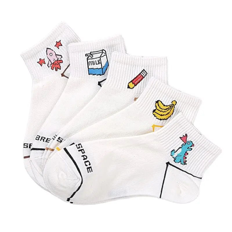 FASHION Girls Socks Cute Elegant Lovely Cartoon Sweet Cotton Women Socks Animals Character Casual Short Socks Funny Female Sox