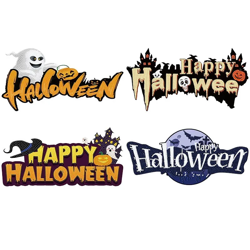 

Алмазная живопись 5D «сделай сам» на Хэллоуин, наклейки, декор на Хэллоуин для дома, окна, настенная наклейка, алмазная вышивка, ремесла, новогодние подарки