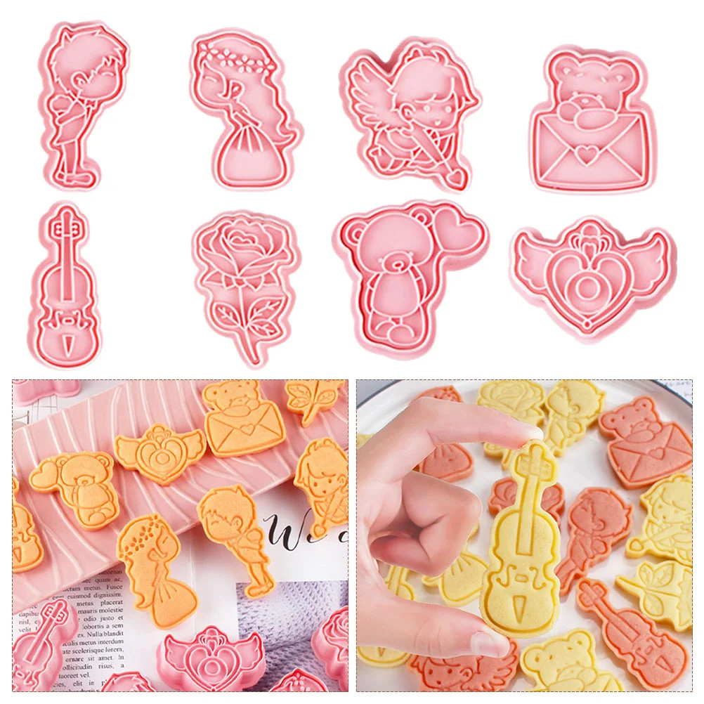 

Molds Cookie Biscuit Valentines Bread Party Wedding Cupcake Press Dough Pastry Chocolate 3D Gingerbread Man Embossing Fondant