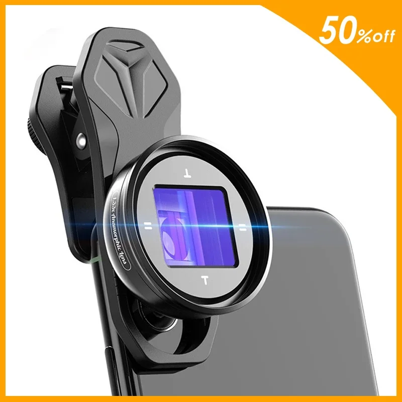

The latest 1.33X anamorphic lens widescreen camera lens Vlog movie shooting anamorphic high-definition mobile phone camera lens