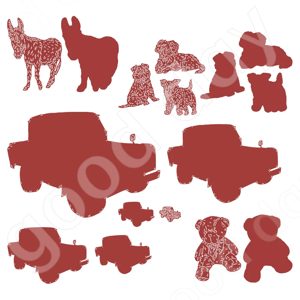 

New Arrival Car and Animals Metal Cutting Dies Scrapbook Diary Decoration Stencil Embossing Template Diy Greeting Card Handmade