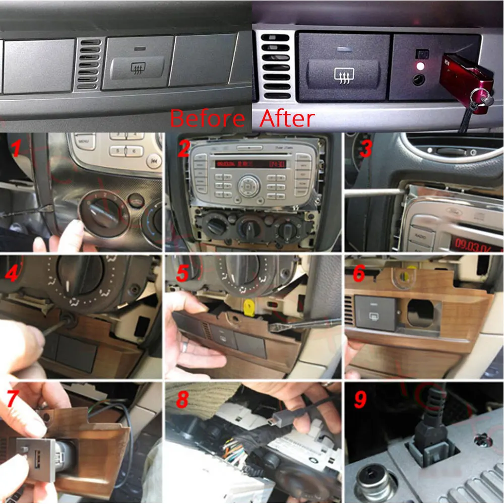 Автомобильные USB-интерфейсы мини-Кабель-адаптер соединение для Ford Focus MK2 10-12 CD DVD AUX