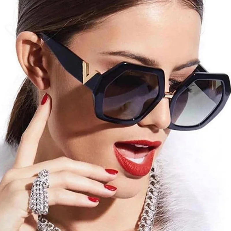 

RBRARE Oversized Polygonal Sunglasses Women Luxury Brand New Irregular Fashion Street Shooting Sunglasses Lents De Sol Mujer
