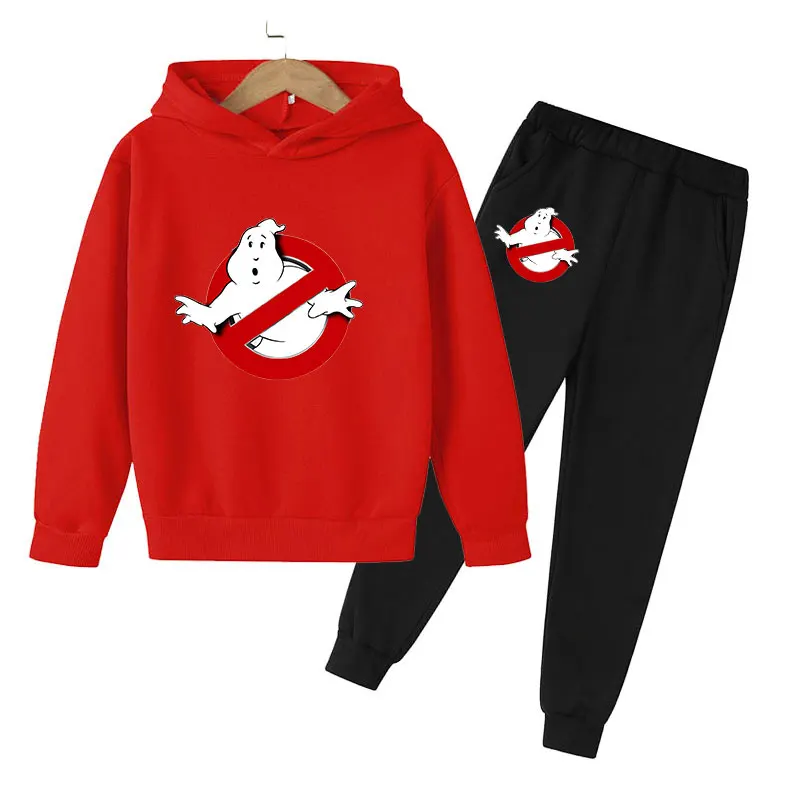 

Толстовка с капюшоном для мальчиков и девочек, хлопковая толстовка и штаны, комплект из 2 предметов, детская одежда с длинным рукавом для вид...