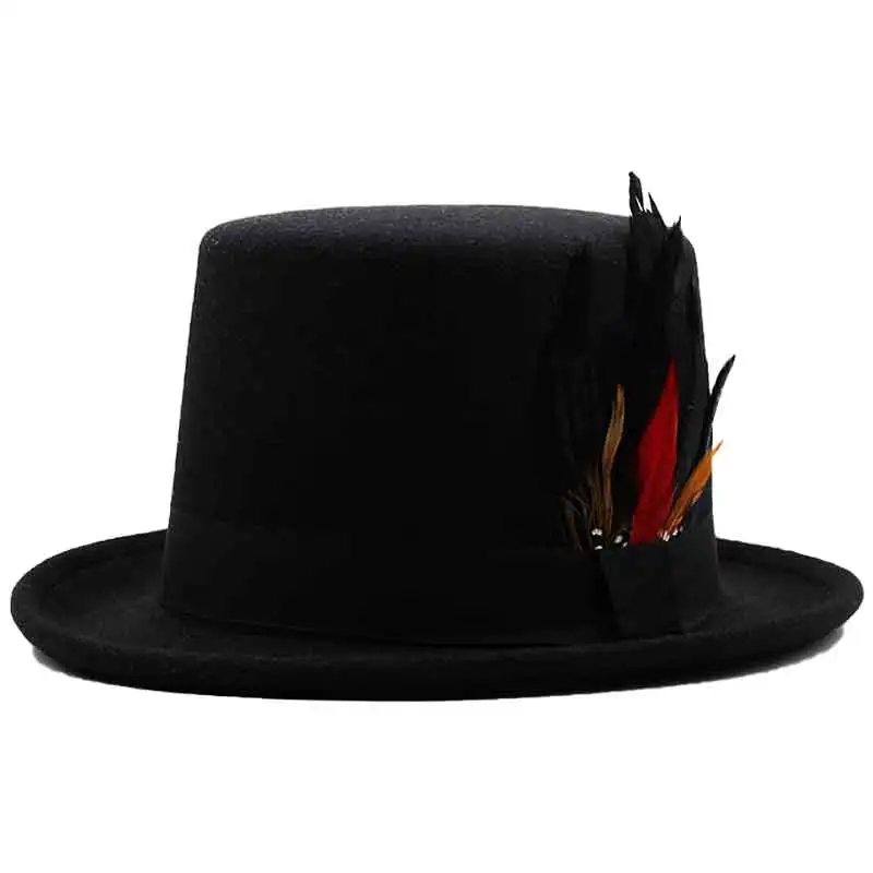 100% Wool Felt Black Top Hat Cylinder 