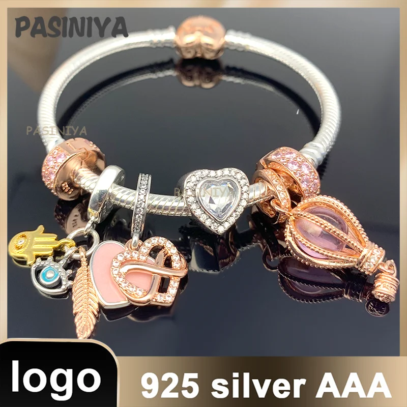 

768785C01 очаровательные бусины комплект из розового золота из серебра 925 пробы Очаровательные китайские фабричные оригинальные очаровательны...