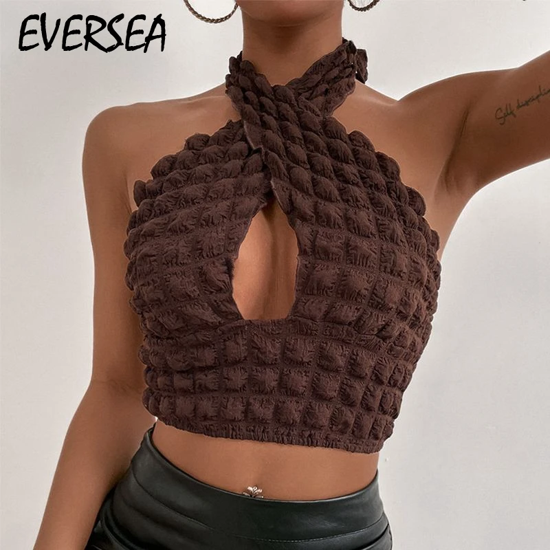 

Eversea Y2k Clothes Vintage Hot Girl Fashion Sexy Fairycore Urban Tank Top Summer New Halter Neck Cross Vest Outer Wear Corset