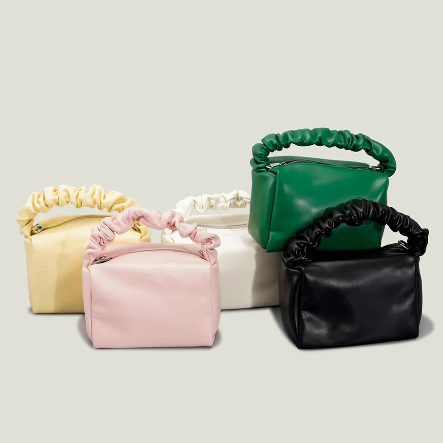 

Модные женские сумки с рюшами и ручками, дизайнерские сумки на плечо с цепочками, роскошная сумка через плечо из мягкой искусственной кожи, ...