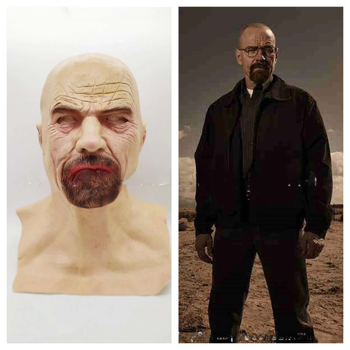 

Breaking Bad Mask Cosplay Headgear Bryan Cranston Mask Cosplay Costume Celebrity Latex Mask Halloween Cosplay Props Roleplay