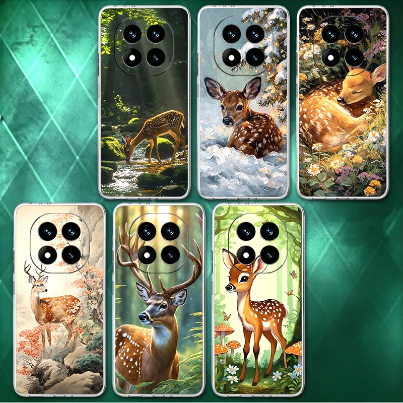 Фото Мягкий чехол для телефона с рисунком оленя Sika Deer Elk для Xiaomi Redmi Note 13 14 15 Pro Plus 12 11S 11T 5G 10S 9S 4G, задняя крышка с узором №1
