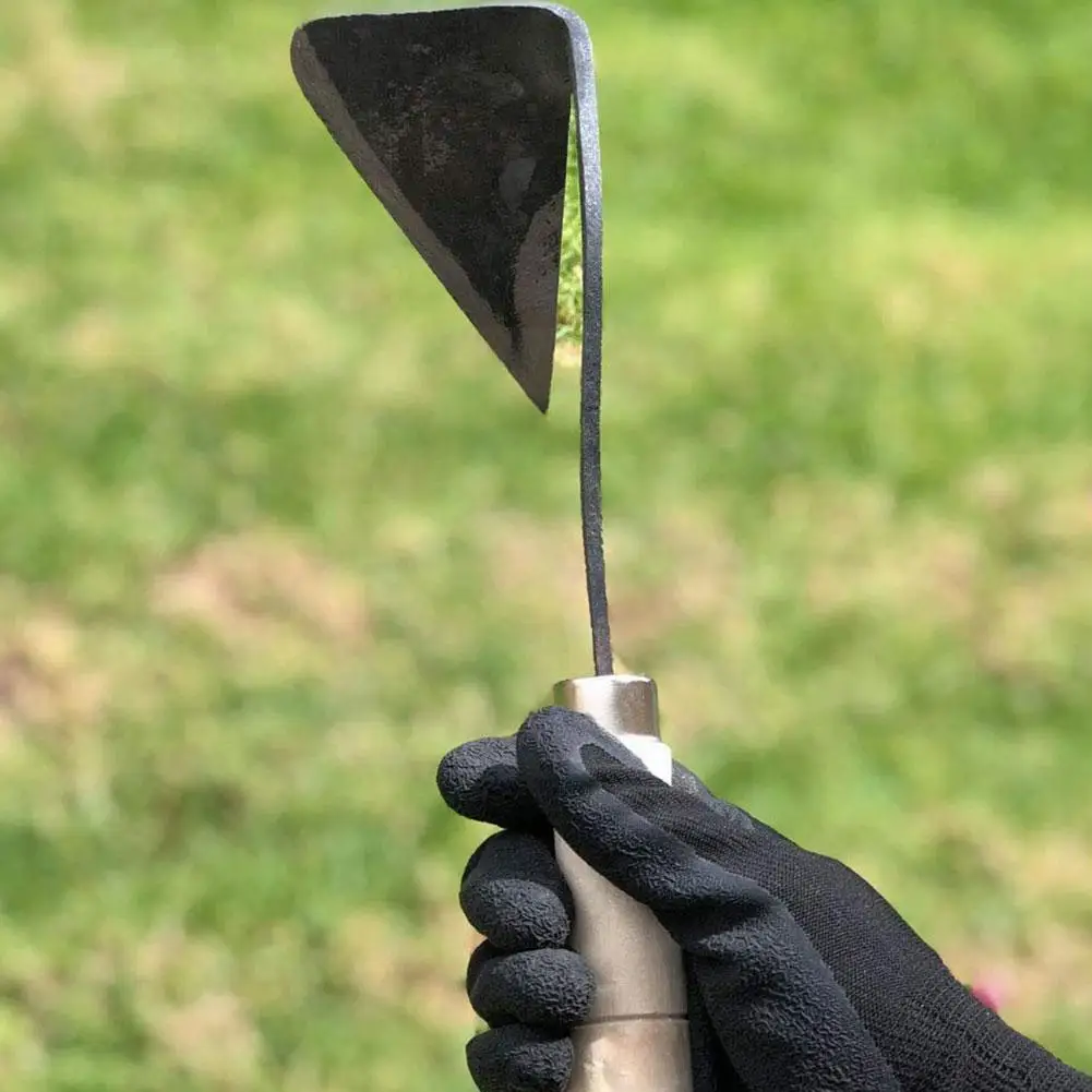 

Gardening Hoe Small Wooden Handle Crooked Triangular Garden Tools Seedling Hoes Tip Digger Agriculture Multifunctional Tool C2u5