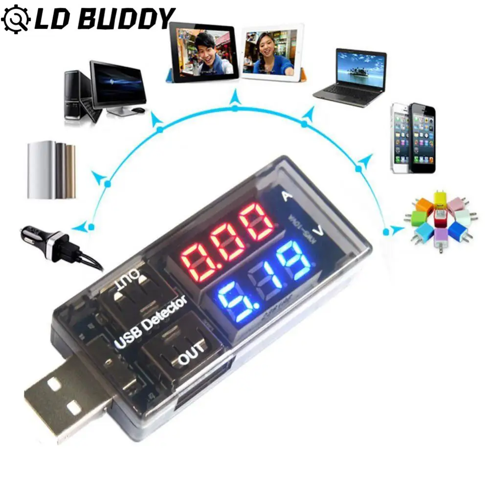 

USB Charger Testers Current Voltage Meters And Mini Portable Mobile Power Detector Battery Capacity Measuring Devices With LED