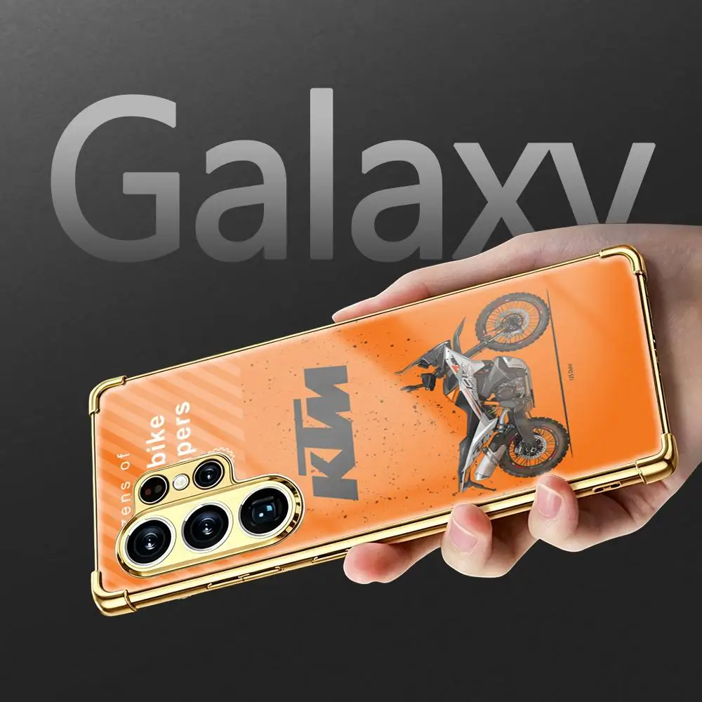 Фото Чехол для телефона Motor K-KTM для Samsung S26 S25 S24 S23 S22 S21 Plus Ultra FE, золотой, серебряный, с противоударным стеклом по углам №3