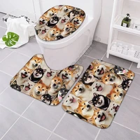 a bunch of shiba inus bathroom mat set three piece set 3d printed bathroom pedestal rug lid toilet cover bath mat set