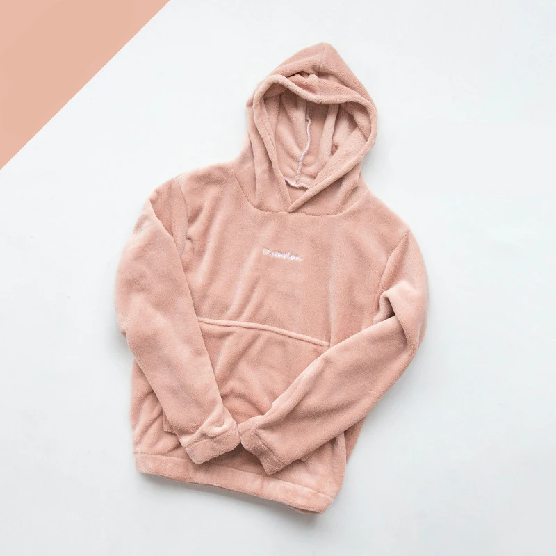 Unisex Winter Warm Thin Pajama Suit Length To The Shank Polyester Comfortable Pure Concise Atmospheric  Leisure Wear