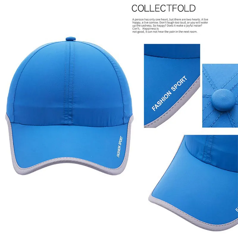 Trend Quick Dry Baseball Cap 2023 Spring Summer Beach Sun Hat Mesh Sports Running Fishing Hat Snapback Men Women Cycling Cap