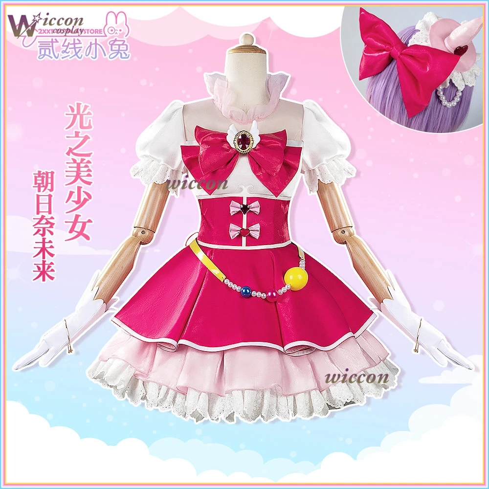 Фото Костюм для косплея Cure Miracle Asahina Mirai, розовое кавайное платье в стиле Лолита, костюм Pretty Cure Haruka для косплея с париком и обувью №2