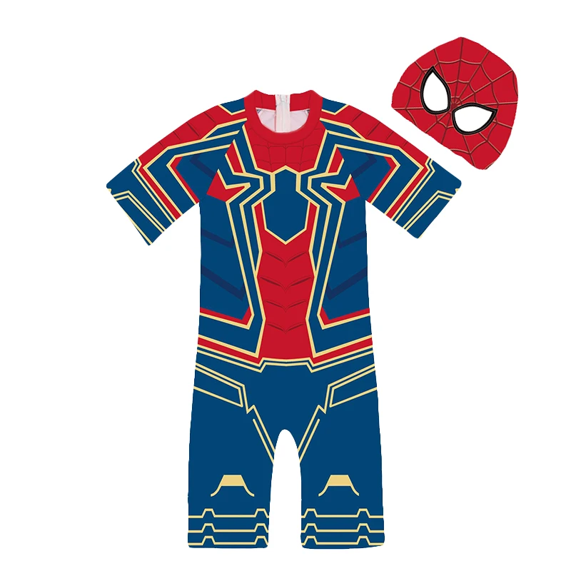 Цельный купальник для мальчиков-героев пляжный костюм Человека-паука косплея