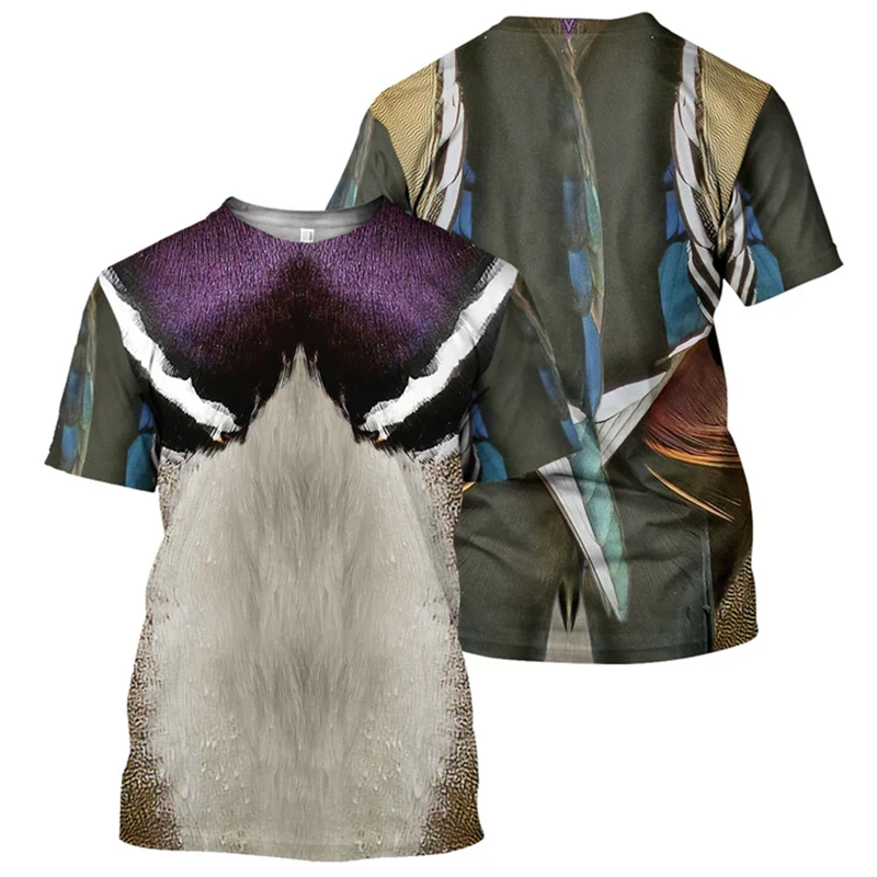 Фото Fashion Man Hunting Wild Duck Animal 3d Print T-shirt Top Round Neck Streetwear Casual Men's T Shirts Harajuku Cosplay Clothing №3