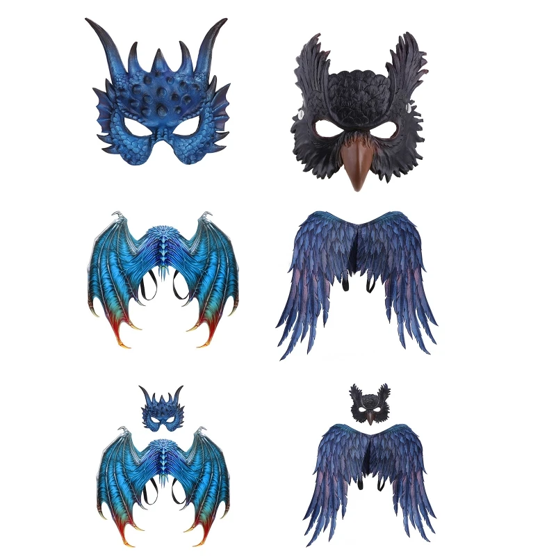 

Animal Cospty Accessories Owl Dragon Mask Costume Christmas Cute Gift Performance Carnival Party Adult Cosplay Easy Wear