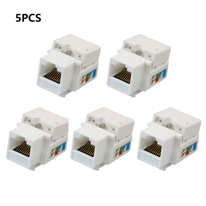 

5pcs CAT6 UTP Ethernet Network Module RJ45 Connector Information Socket Computer Outlet Adapter Cable Jack