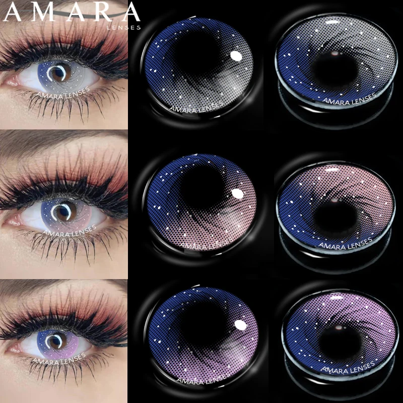 

AMARA Natural Color Lens Eyes 2pcs Color Contact Lenses for Eye Blue Beauty Contact Lenses Eye Yearly Cosmetic Color Lens