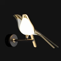 golden bird wall lamp led parlor bedside hanging light fixture novelty rotatable wall lamp bedroom bedside foyer wall sconce