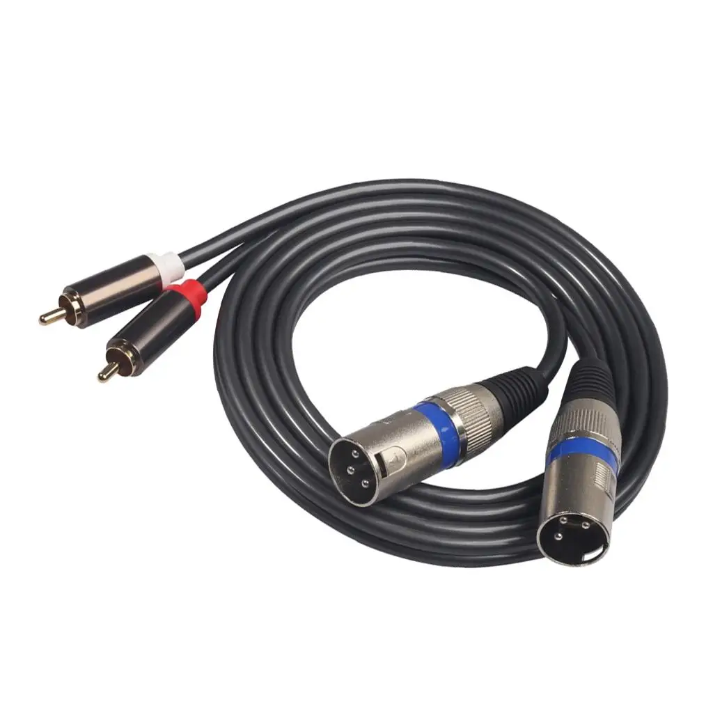 Кабель 2RCA на 2XLR (сверхмощный) Стереокабель папа для аудиоадаптера — 5 футов