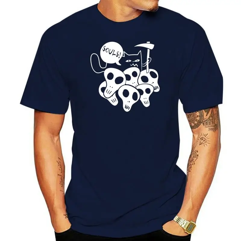 

MenS Souls Cat T-Shirt Size M-3Xl Loose Plus Size Tee Shirt