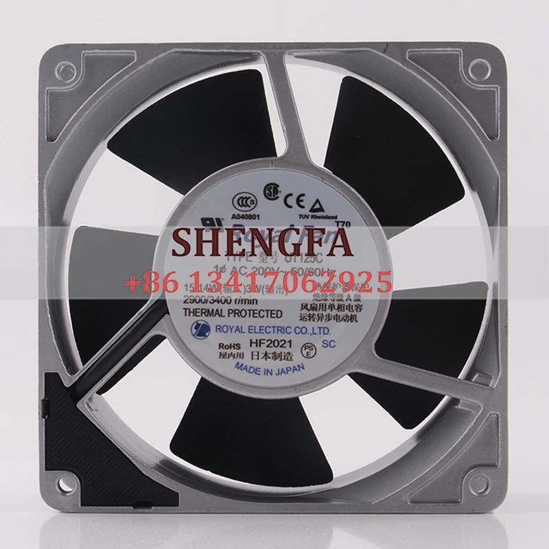 ROYALFAN чехол вентилятор с двумя шарикоподшипниками UT125C 120*120*38 мм 12 см 200 в 15/14 Вт 12038, инвертор объемного воздуха, охлаждающий вентилятор
