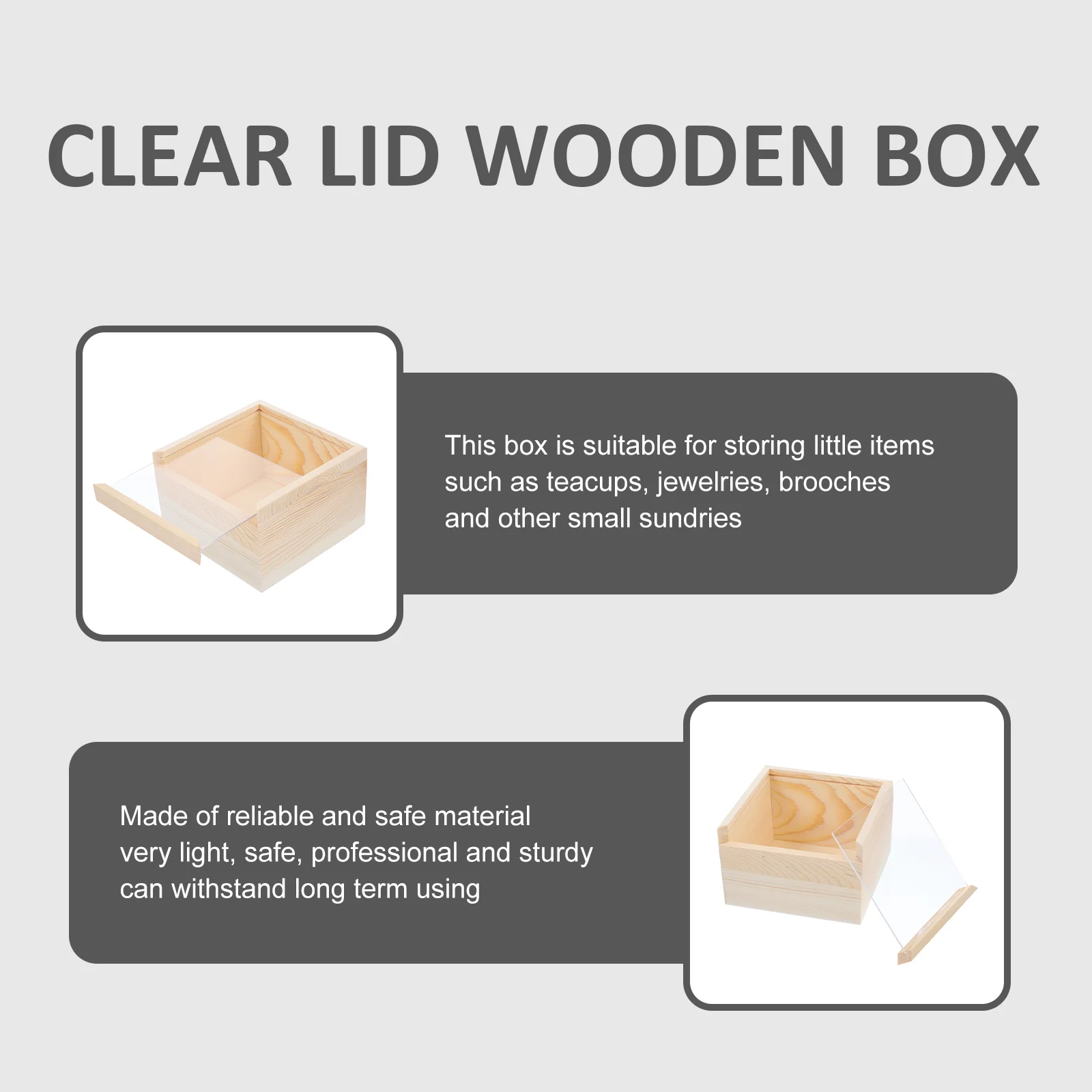 

Storage Wooden Box Gift Containers Desktop Jewelry Box Rings Storage Box Solid Wood Trinket Case Acrylic Jewelry Gift Box