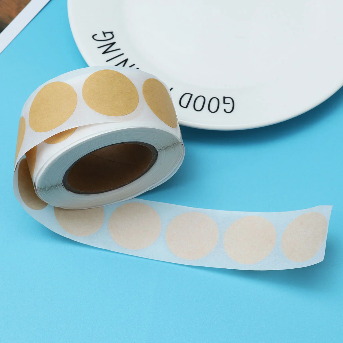 

500 Pcs Sealing Stickers Round Packing Writable Labels Packaging Adhesive Kraft Paper Decorate