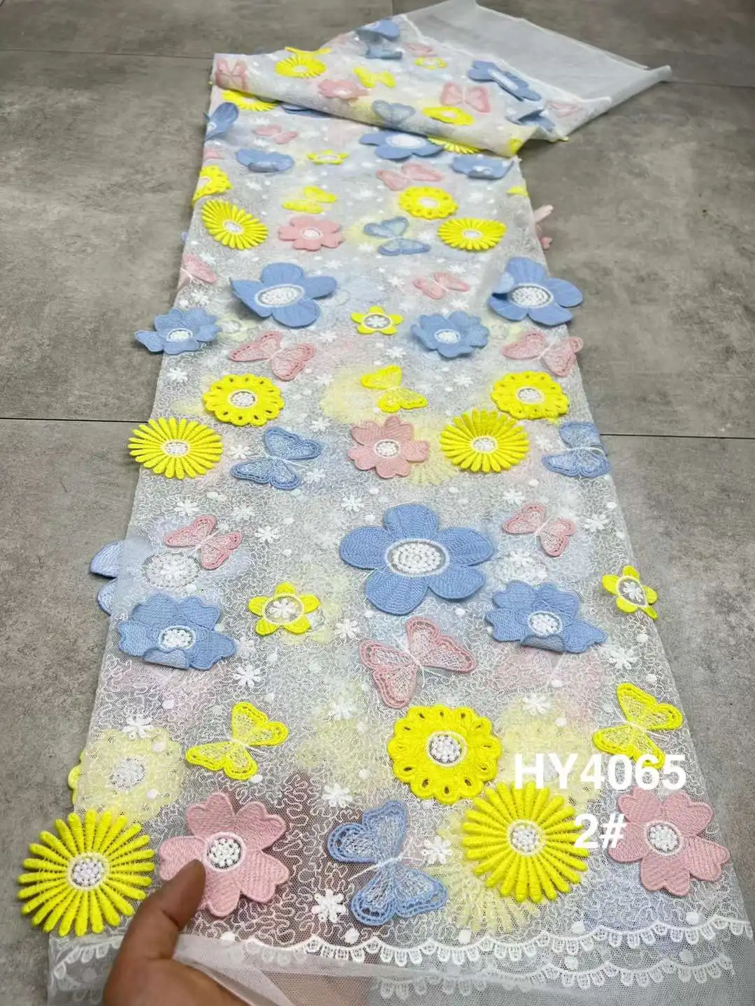 

Красивая 3D вышивка кружева цветная нить вышивка французская тюль сетка африканская Нигерия ткань для свадебных вечерних платьев Женская