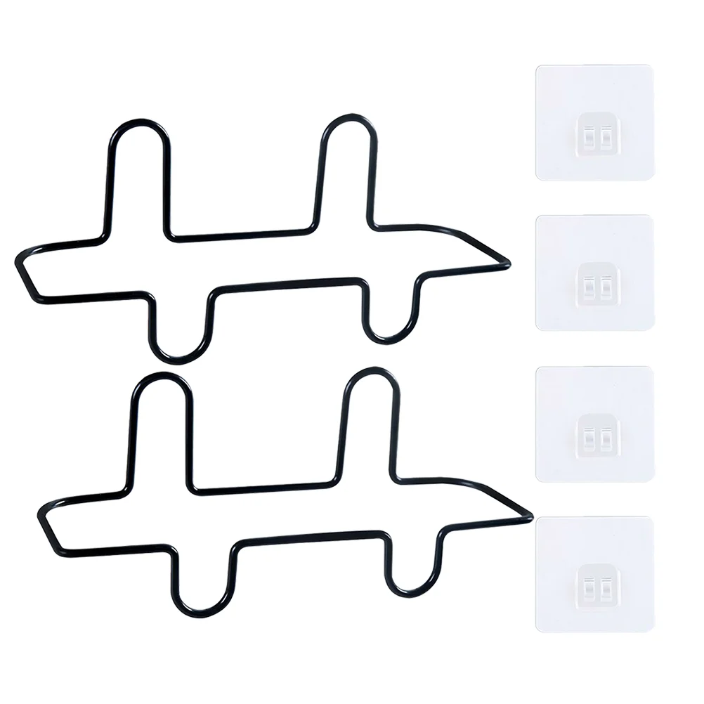 

2 Pcs Shoe Storage Rack Wall-mounted Slipper Home Sturdy Support Non-punching Stand Iron