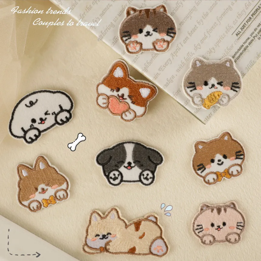 10 шт. патчи с вышивкой в виде кошек