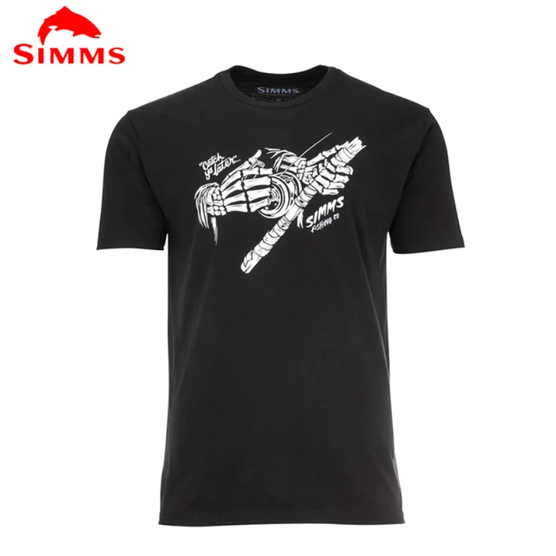 

Мужские рыболовные рубашки SIMMS с коротким рукавом, одежда для эффективной рыбалки, размеры до 4XL, UPF 50 +, влагоотводящие легкие Топы