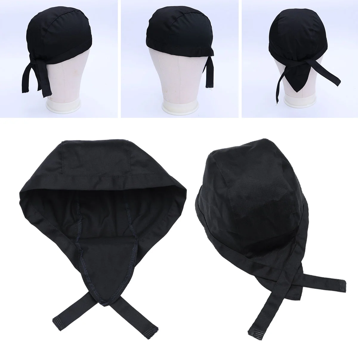

Chef Hat Cap Hats Turban Cooking Men Forcaps Catering Kitchen Beanieserver Baker Scrubpirate Ribbon Unisex Headwear Black