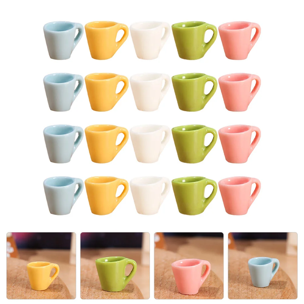 

20 Pcs Simulation Cup Water Mug Cake Supplies Miniature Cosplay Accessories Cups Playing House Decor Decorate